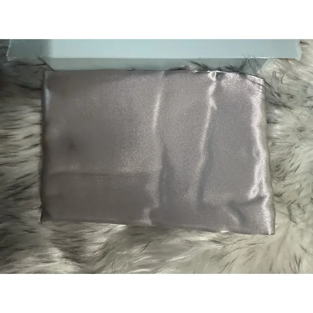 Silked Satin Charmeuse Pillowcase Gray 26x18 Open-End Anti-Slip Solid